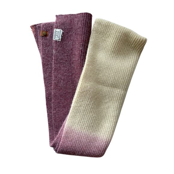 Frye Accessories - FRYE & Co Ombre Knit Scarf Cream Pink Dip Dye Wrap Fall Winter Cozy Hygge Chunky